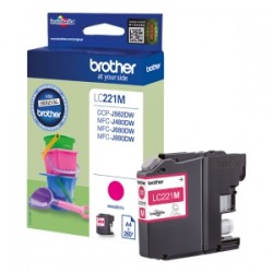 BROTHER CARTUCCIA D\'INCHIOSTRO MAGENTA LC221M LC-221 260 COPIE 3,9ML ORIGINALE