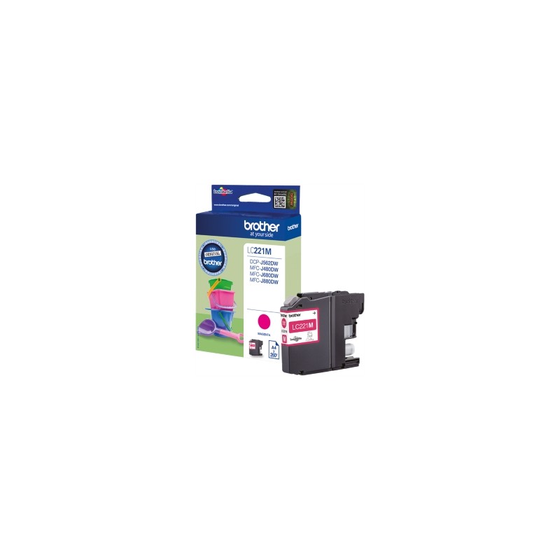 BROTHER CARTUCCIA D\'INCHIOSTRO MAGENTA LC221M LC-221 260 COPIE 3,9ML ORIGINALE BROTHER CARTUCCIA D\'INCHIOSTRO MAGENTA LC221M LC-221 260 COPIE 3,9ML ORIGINALE