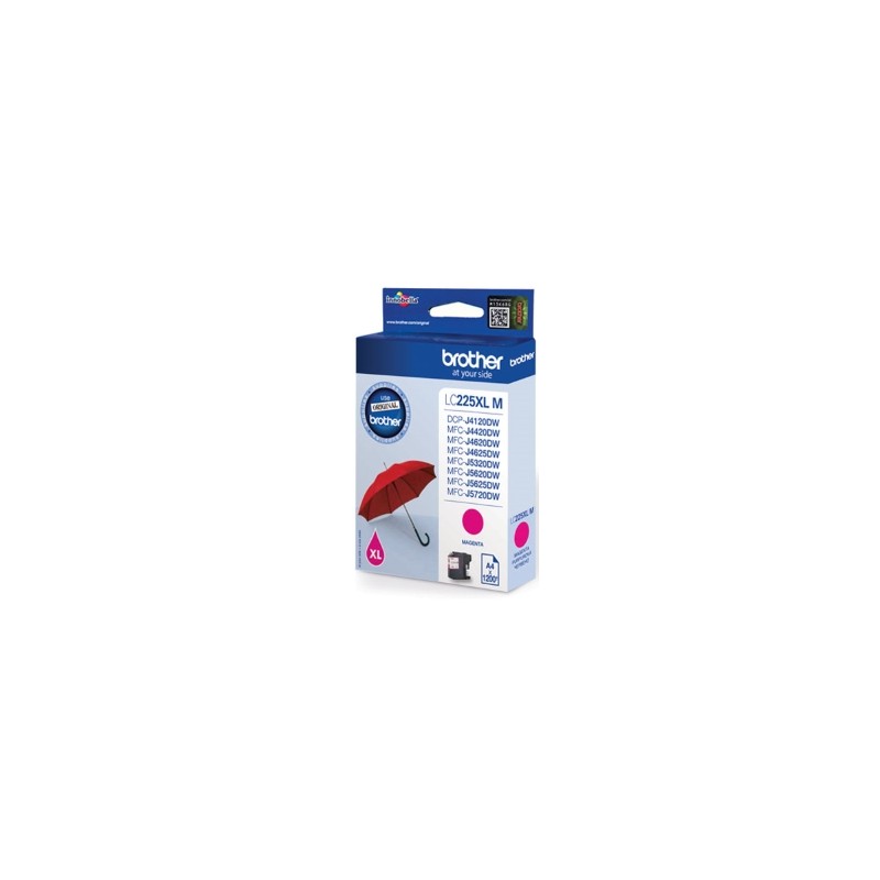 BROTHER CARTUCCIA D\'INCHIOSTRO MAGENTA LC225XLM LC-225XL 1200 COPIE 11,8ML ORIGINALE BROTHER CARTUCCIA D\'INCHIOSTRO MAGENTA LC225XLM LC-225XL 1200 COPIE 11,8ML ORIGINALE