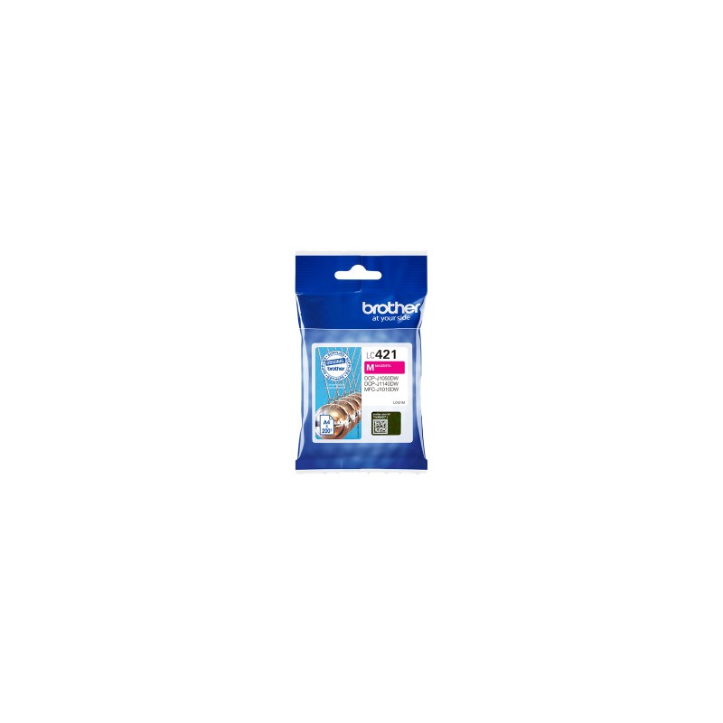 BROTHER CARTUCCIA D\'INCHIOSTRO MAGENTA LC421M LC-421M 200 COPIE ORIGINALE BROTHER CARTUCCIA D\'INCHIOSTRO MAGENTA LC421M LC-421M 200 COPIE ORIGINALE