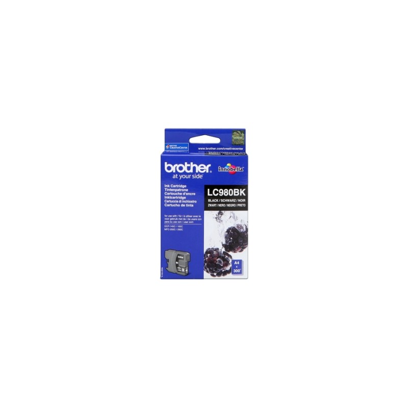 BROTHER CARTUCCIA D\'INCHIOSTRO NERO LC980BK LC-980 300 COPIE ORIGINALE BROTHER CARTUCCIA D\'INCHIOSTRO NERO LC980BK LC-980 300 COPIE ORIGINALE