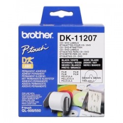 BROTHER ETICHETTE  DK-11207  CD/DVD ETICHETTE, 58 MM 100 PEZZI / RUOLO