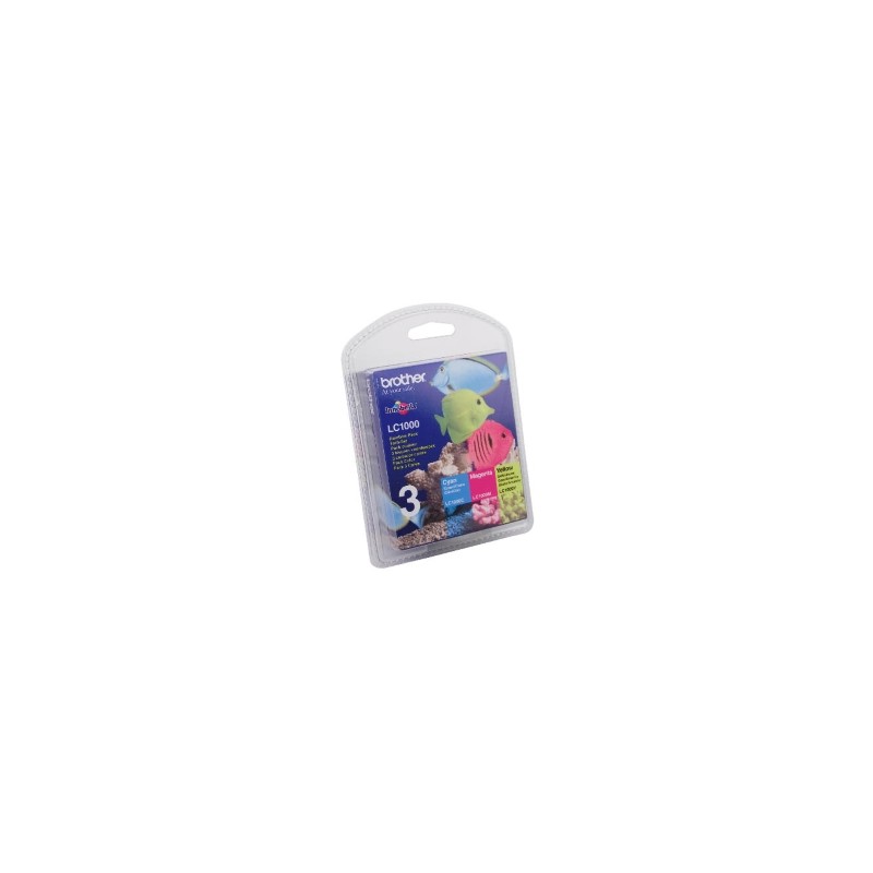 BROTHER MULTIPACK CIANO / MAGENTA / GIALLO LC-1000-C M Y LC1000RBWBPDR MULTI PACK, 3X CART ORIGINALE BROTHER MULTIPACK CIANO / MAGENTA / GIALLO LC-1000-C M Y LC1000RBWBPDR MULTI PACK, 3X CART ORIGINALE