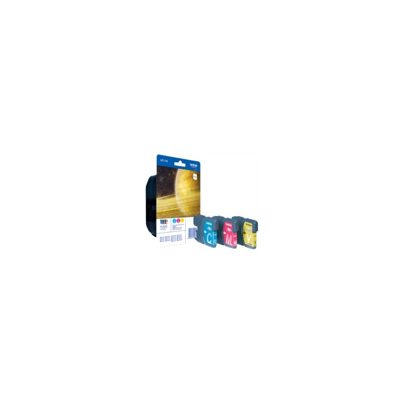 BROTHER MULTIPACK CIANO / MAGENTA / GIALLO LC-1100-C M Y LC1100RBWBPDR 3 CARTUCCE D\'INCHIO ORIGINALE BROTHER MULTIPACK CIANO / MAGENTA / GIALLO LC-1100-C M Y LC1100RBWBPDR 3 CARTUCCE D\'INCHIO ORIGINALE