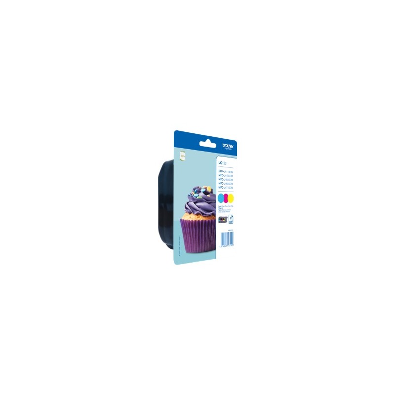 BROTHER MULTIPACK CIANO / MAGENTA / GIALLO LC-123-C M Y LC123RBWBPDR 3 CARTUCCE D\'INCHIOST ORIGINALE BROTHER MULTIPACK CIANO / MAGENTA / GIALLO LC-123-C M Y LC123RBWBPDR 3 CARTUCCE D\'INCHIOST ORIGINALE
