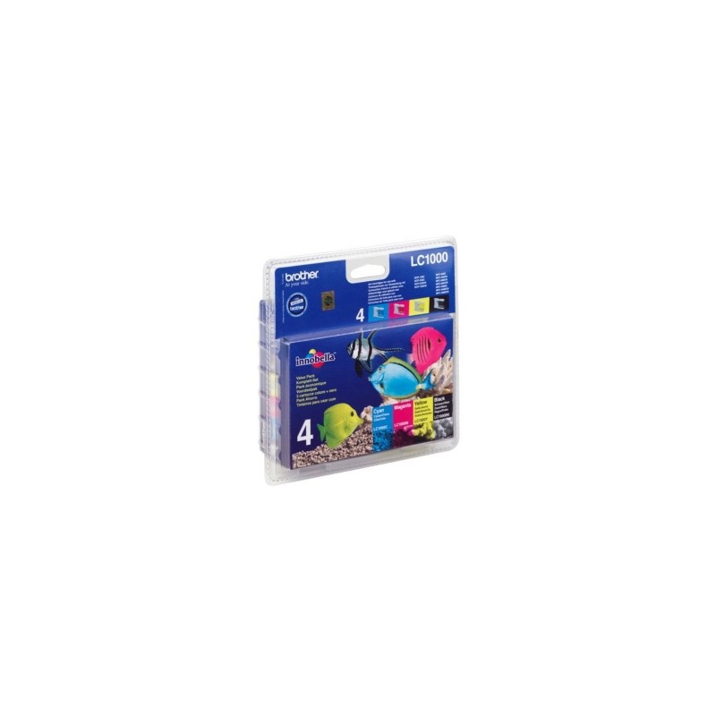 BROTHER MULTIPACK NERO / CIANO / MAGENTA / GIALLO LC-1000-BK C M Y LC1000VALBPDR CONFEZION ORIGINALE BROTHER MULTIPACK NERO / CIANO / MAGENTA / GIALLO LC-1000-BK C M Y LC1000VALBPDR CONFEZION ORIGINALE