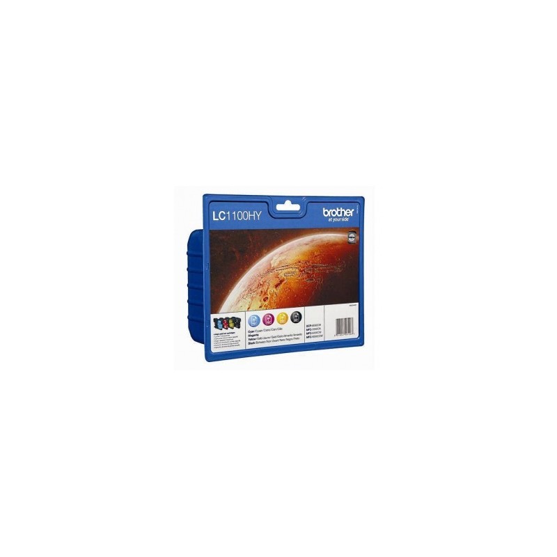 BROTHER MULTIPACK NERO / CIANO / MAGENTA / GIALLO LC-1100HY-BK C M Y LC1100HYVALBPDR MULTI ORIGINALE BROTHER MULTIPACK NERO / CIANO / MAGENTA / GIALLO LC-1100HY-BK C M Y LC1100HYVALBPDR MULTI ORIGINALE