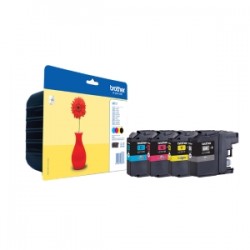 BROTHER MULTIPACK NERO / CIANO / MAGENTA / GIALLO LC-121 LC121VALBPDR 300 COPIE 4 CARTUCCE ORIGINALE