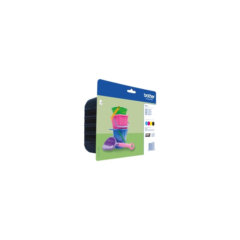 BROTHER MULTIPACK NERO / CIANO / MAGENTA / GIALLO LC-221 LC221VALBPDR ORIGINALE BROTHER MULTIPACK NERO / CIANO / MAGENTA / GIALLO LC-221 LC221VALBPDR ORIGINALE