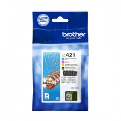 BROTHER MULTIPACK NERO / CIANO / MAGENTA / GIALLO LC-421 LC421VAL 800 COPIE ORIGINALE