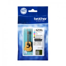 BROTHER MULTIPACK NERO / CIANO / MAGENTA / GIALLO LC-421XL LC421XLVAL 2000 COPIE ORIGINALE