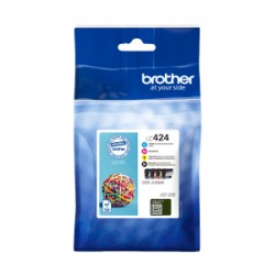 BROTHER MULTIPACK NERO / CIANO / MAGENTA / GIALLO LC-424 LC424VAL 3000 COPIE ORIGINALE