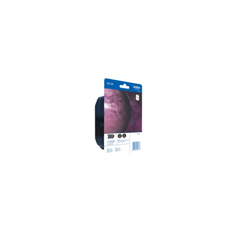 BROTHER MULTIPACK NERO LC-1220-BK LC1220BKBP2 2 CARTUCCE D\'INCHIOSTRO LC1220BK ORIGINALE BROTHER MULTIPACK NERO LC-1220-BK LC1220BKBP2 2 CARTUCCE D\'INCHIOSTRO LC1220BK ORIGINALE