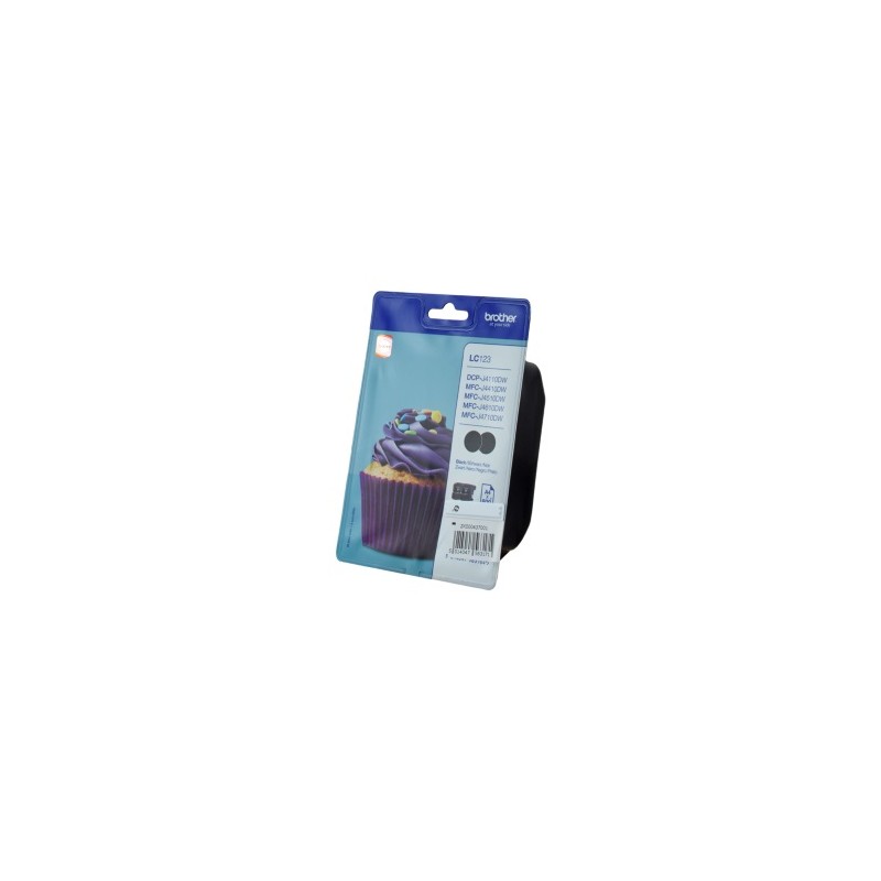BROTHER MULTIPACK NERO LC-123 LC123BKBP2DR 2 CARTUCCE D\'INCHIOSTRO LC123BK ORIGINALE BROTHER MULTIPACK NERO LC-123 LC123BKBP2DR 2 CARTUCCE D\'INCHIOSTRO LC123BK ORIGINALE