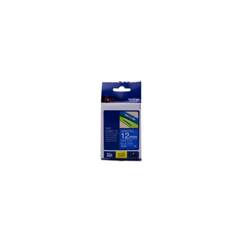 BROTHER NASTRO BIANCO SU BLU TZE-535 TZ-535 12 MM X 8 M, LAMINATO ORIGINALE BROTHER NASTRO BIANCO SU BLU TZE-535 TZ-535 12 MM X 8 M, LAMINATO ORIGINALE