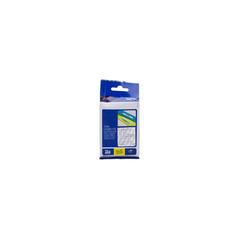 BROTHER NASTRO BIANCO SU TRASPARENTE TZE-135 TZ-135 12 MM X 8 M, LAMINATO ORIGINALE BROTHER NASTRO BIANCO SU TRASPARENTE TZE-135 TZ-135 12 MM X 8 M, LAMINATO ORIGINALE