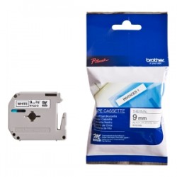BROTHER NASTRO NERO SU BIANCO M-K221SBZ M-K221S 9 MM X 4 M, NON LAMINATO ORIGINALE