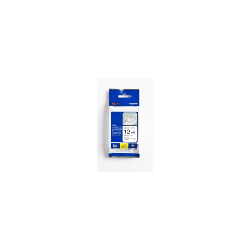 BROTHER NASTRO NERO SU BIANCO TZE-R231 TZ-R231 12 MM X 4 M, NASTRO PER SCRIVERE IN TESSUTO ORIGINALE BROTHER NASTRO NERO SU BIANCO TZE-R231 TZ-R231 12 MM X 4 M, NASTRO PER SCRIVERE IN TESSUTO ORIGINALE