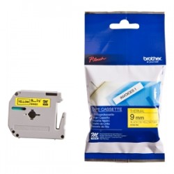 BROTHER NASTRO NERO SU GIALLO M-K621BZ M-K621 9 MM X 8 M, NON LAMINATO ORIGINALE