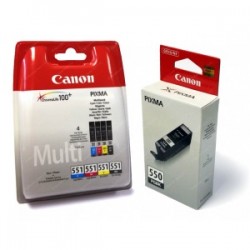 CANON MULTIPACK NERO / CIANO / MAGENTA / GIALLO / GRIGIO PGI-550 + CLI-551 6496B005 6 CART ORIGINALE