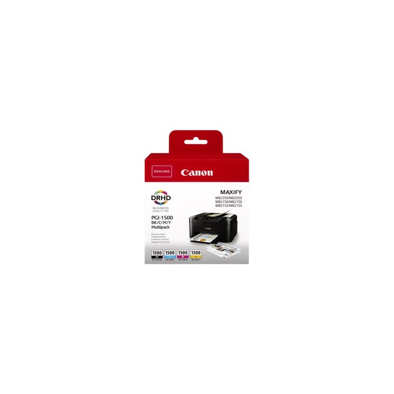 CANON MULTIPACK NERO / CIANO / MAGENTA / GIALLO PGI-1500 9218B005 ORIGINALE CANON MULTIPACK NERO / CIANO / MAGENTA / GIALLO PGI-1500 9218B005 ORIGINALE