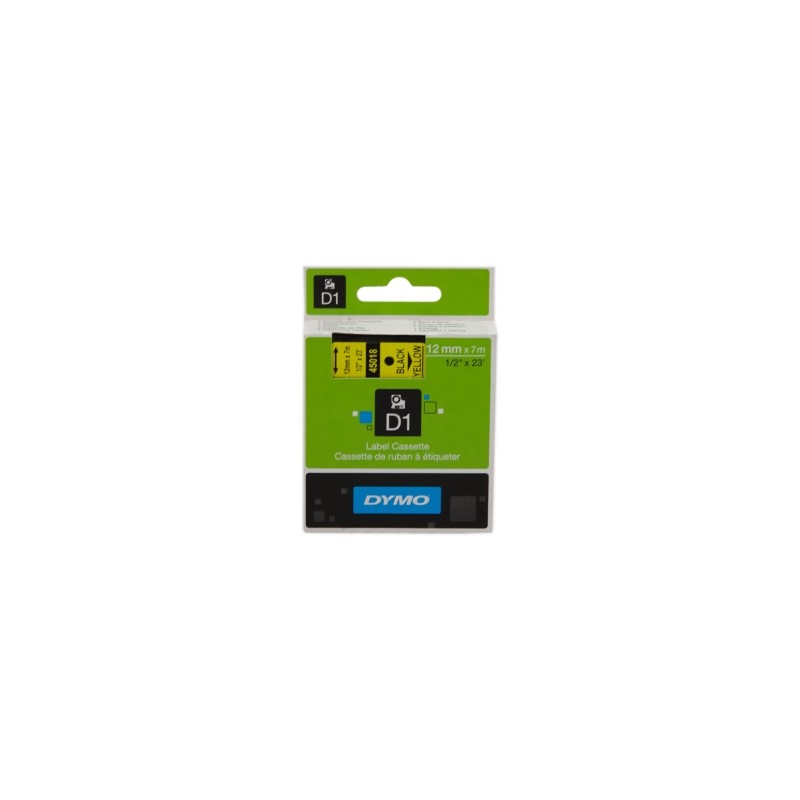 DYMO NASTRO NERO SU GIALLO S0720580 45018 12MM X 7M, STANDARD-D1-RUOLO ORIGINALE DYMO NASTRO NERO SU GIALLO S0720580 45018 12MM X 7M, STANDARD-D1-RUOLO ORIGINALE