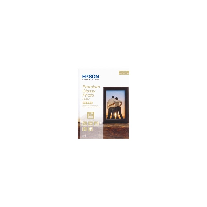 EPSON CARTA BIANCO C13S042154 PREMIUM GLOSSY 30 BLATT CARTA FOTOGRAFICA, 13 X 18 CM, 255 G ORIGINALE