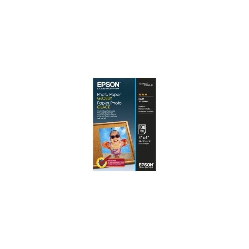 EPSON CARTA BIANCO C13S042548 PHOTO PAPER GLOSSY CARTA DA FOTO, 10 X 15 CM, 200G/MÂ², 100  ORIGINALE