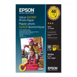 EPSON CARTA BIANCO C13S400044 VALUE GLOSSY PHOTO PAPIER VALUE GLOSSY CARTA FOTOGRAFICA, 10 ORIGINALE