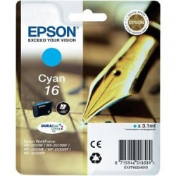 EPSON CARTUCCIA D\'INCHIOSTRO CIANO C13T16224012 T1622 165 COPIE 3,1ML STANDARD ORIGINALE