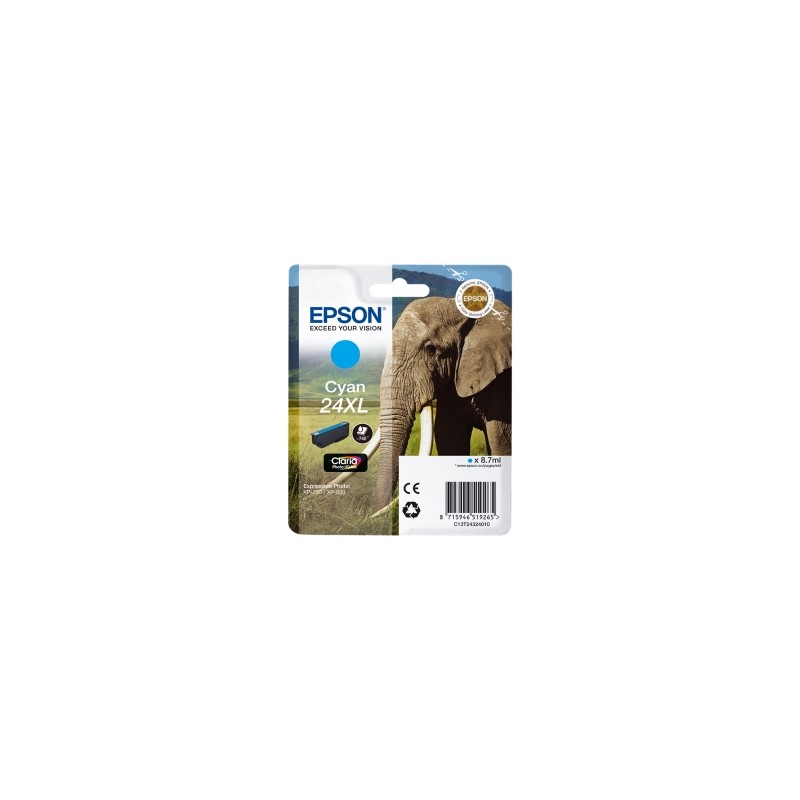 EPSON CARTUCCIA D\'INCHIOSTRO CIANO C13T24324012 T2432 740 COPIE 8,7ML XL ORIGINALE EPSON CARTUCCIA D\'INCHIOSTRO CIANO C13T24324012 T2432 740 COPIE 8,7ML XL ORIGINALE