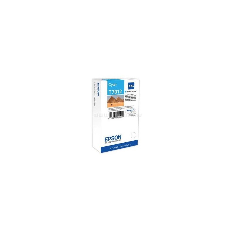 EPSON CARTUCCIA D\'INCHIOSTRO CIANO C13T70124010 T7012 3400 COPIE XXL ORIGINALE EPSON CARTUCCIA D\'INCHIOSTRO CIANO C13T70124010 T7012 3400 COPIE XXL ORIGINALE