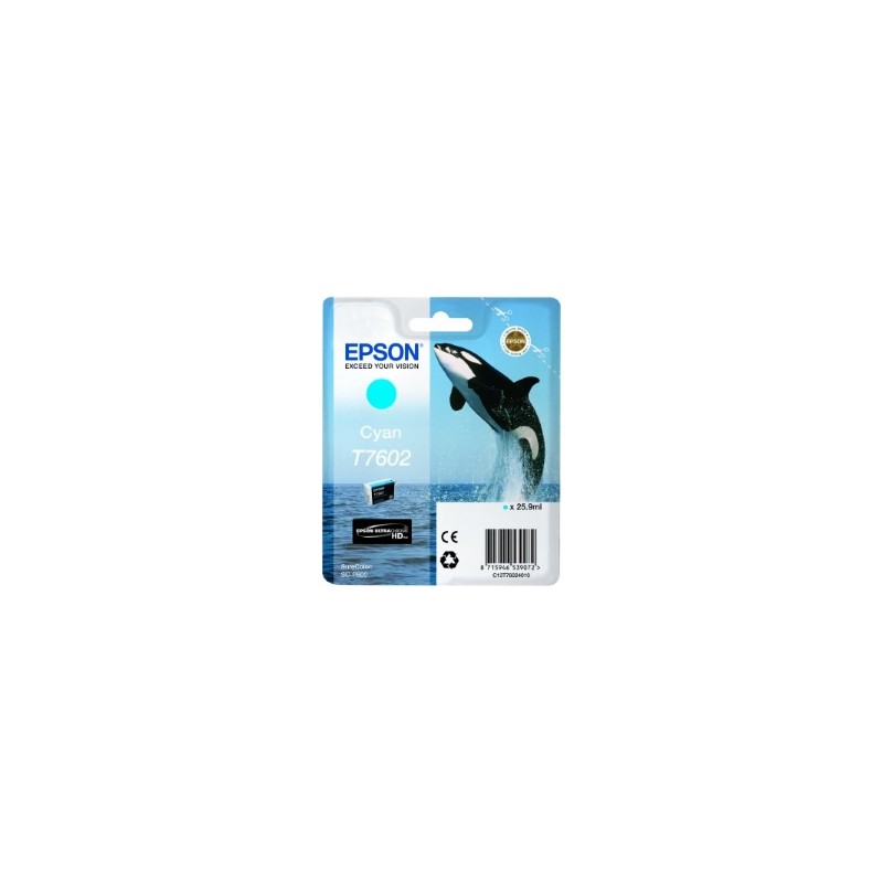 EPSON CARTUCCIA D\'INCHIOSTRO CIANO C13T76024010 T7602 25,9ML ULTRACHROME HD ORIGINALE EPSON CARTUCCIA D\'INCHIOSTRO CIANO C13T76024010 T7602 25,9ML ULTRACHROME HD ORIGINALE