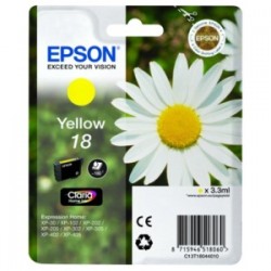 EPSON CARTUCCIA D\'INCHIOSTRO GIALLO C13T18044012 T1804 180 COPIE 3,3ML STANDARD ORIGINALE