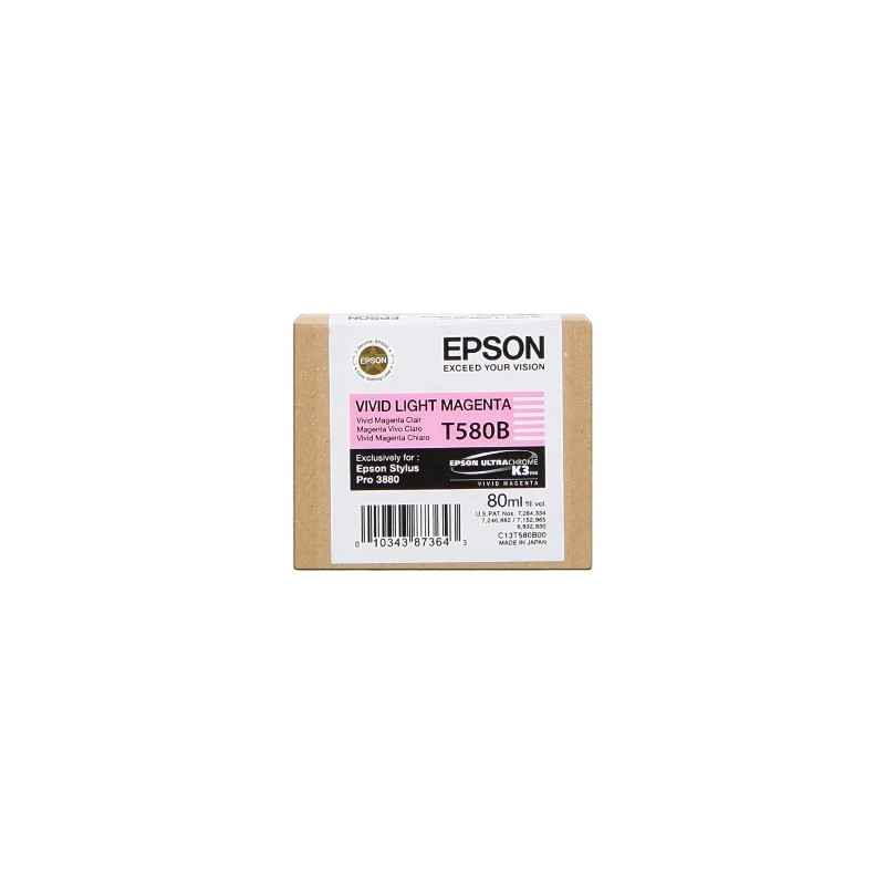 EPSON CARTUCCIA D\'INCHIOSTRO MAGENTA (CHIARO) C13T580B00 T580B 80ML ORIGINALE EPSON CARTUCCIA D\'INCHIOSTRO MAGENTA (CHIARO) C13T580B00 T580B 80ML ORIGINALE
