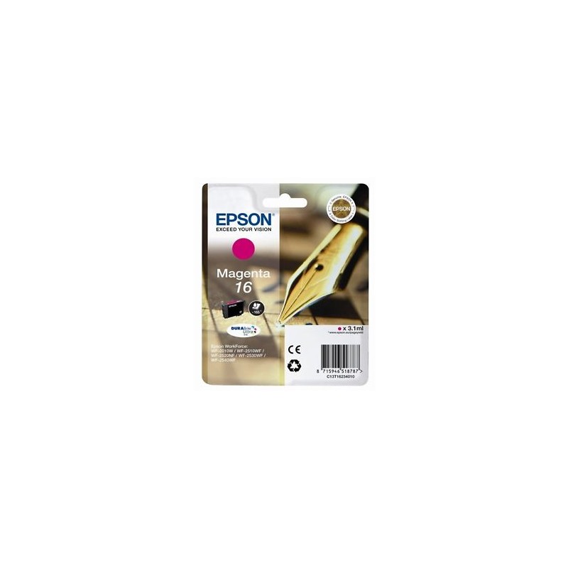 EPSON CARTUCCIA D\'INCHIOSTRO MAGENTA C13T16234012 T1623 165 COPIE 3,1ML STANDARD ORIGINALE EPSON CARTUCCIA D\'INCHIOSTRO MAGENTA C13T16234012 T1623 165 COPIE 3,1ML STANDARD ORIGINALE