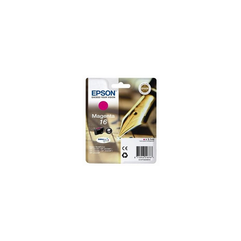 EPSON CARTUCCIA D\'INCHIOSTRO MAGENTA C13T16234012 T1623 165 COPIE 3,1ML STANDARD ORIGINALE