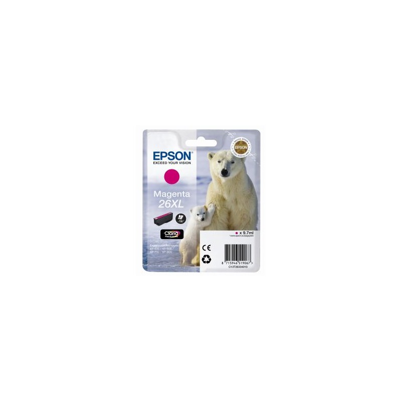 EPSON CARTUCCIA D\'INCHIOSTRO MAGENTA C13T26334012 T2633 700 COPIE 9,7ML CARTUCCIE D´INCHI ORIGINALE EPSON CARTUCCIA D\'INCHIOSTRO MAGENTA C13T26334012 T2633 700 COPIE 9,7ML CARTUCCIE D´INCHI ORIGINALE
