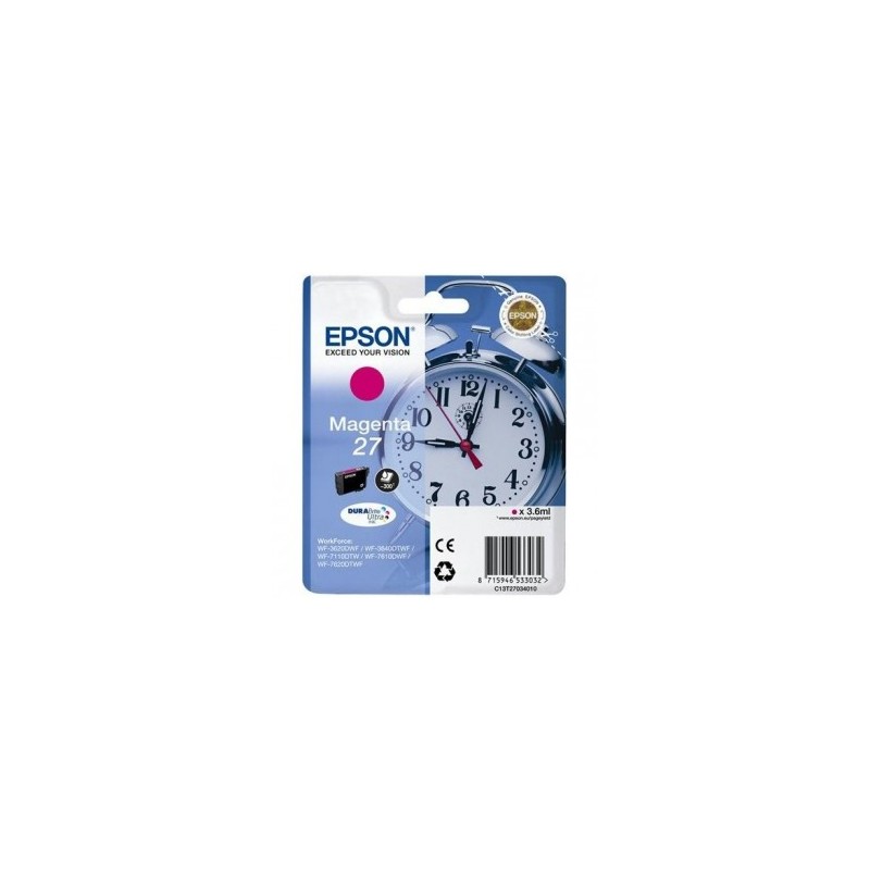 EPSON CARTUCCIA D\'INCHIOSTRO MAGENTA C13T27034012 T2703 300 COPIE 3,6ML ORIGINALE EPSON CARTUCCIA D\'INCHIOSTRO MAGENTA C13T27034012 T2703 300 COPIE 3,6ML ORIGINALE