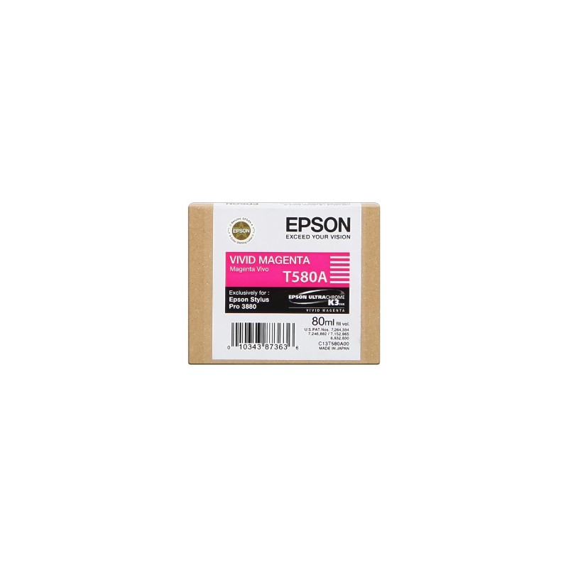 EPSON CARTUCCIA D\'INCHIOSTRO MAGENTA C13T580A00 T580A 80ML ORIGINALE EPSON CARTUCCIA D\'INCHIOSTRO MAGENTA C13T580A00 T580A 80ML ORIGINALE