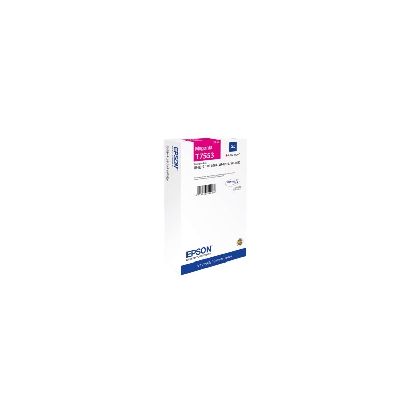 EPSON CARTUCCIA D\'INCHIOSTRO MAGENTA C13T755340 T7553 4000 COPIE 39ML XL ORIGINALE EPSON CARTUCCIA D\'INCHIOSTRO MAGENTA C13T755340 T7553 4000 COPIE 39ML XL ORIGINALE