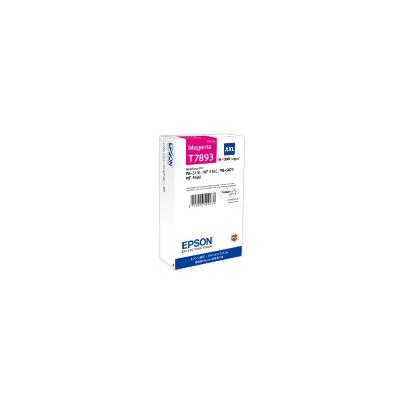 EPSON CARTUCCIA D\'INCHIOSTRO MAGENTA C13T789340 T7893 4000 COPIE 34,2ML XXL ORIGINALE EPSON CARTUCCIA D\'INCHIOSTRO MAGENTA C13T789340 T7893 4000 COPIE 34,2ML XXL ORIGINALE