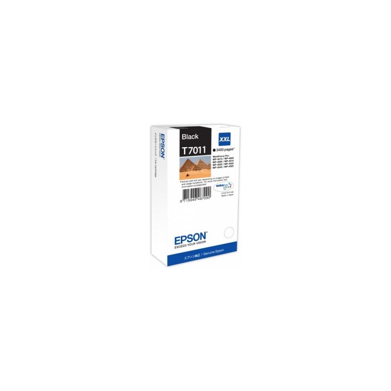 EPSON CARTUCCIA D\'INCHIOSTRO NERO C13T70114010 T7011 3400 COPIE XXL ORIGINALE EPSON CARTUCCIA D\'INCHIOSTRO NERO C13T70114010 T7011 3400 COPIE XXL ORIGINALE