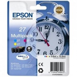 EPSON MULTIPACK CIANO / MAGENTA / GIALLO C13T27054012 T2705 3 CARTUCCE COLORE: T2702 + T27 ORIGINALE