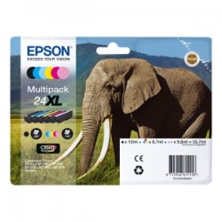 EPSON MULTIPACK NERO / CIANO / MAGENTA / GIALLO / CIANO (CHIARO) / MAGENTA (CHIARO) C13T24 ORIGINALE
