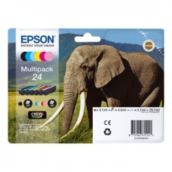 EPSON MULTIPACK NERO / CIANO / MAGENTA / GIALLO / CIANO (CHIARO) / MAGENTA (CHIARO) C13T24 ORIGINALE