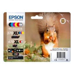 EPSON MULTIPACK NERO / CIANO / MAGENTA / GIALLO / ROSSO / GRIGIO C13T379D4010 378XL / 478X ORIGINALE