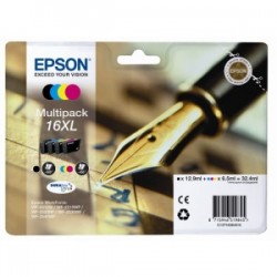 EPSON MULTIPACK NERO / CIANO / MAGENTA / GIALLO C13T16364012 T1636 4 CARTUCCE D\'INCHISTRO  ORIGINALE