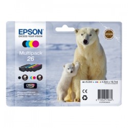 EPSON MULTIPACK NERO / CIANO / MAGENTA / GIALLO C13T26164010 T2616 4 CARTUCCE D\'INCHIOSTRO ORIGINALE