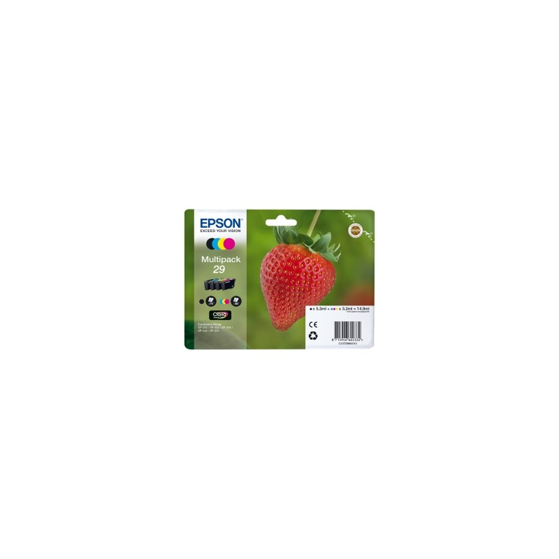 EPSON MULTIPACK NERO / CIANO / MAGENTA / GIALLO C13T29864012 T2986 4 CARTUCCE: T2981 + T29 ORIGINALE EPSON MULTIPACK NERO / CIANO / MAGENTA / GIALLO C13T29864012 T2986 4 CARTUCCE: T2981 + T29 ORIGINALE